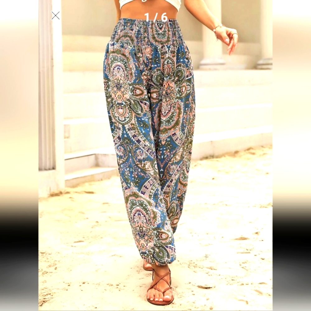 SHEIN Paisley Print Vacay Pants
